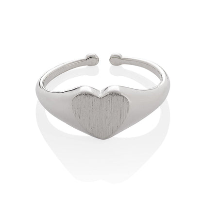 Adjustable Signet Ring for Women in a Heart Motif - namana.london