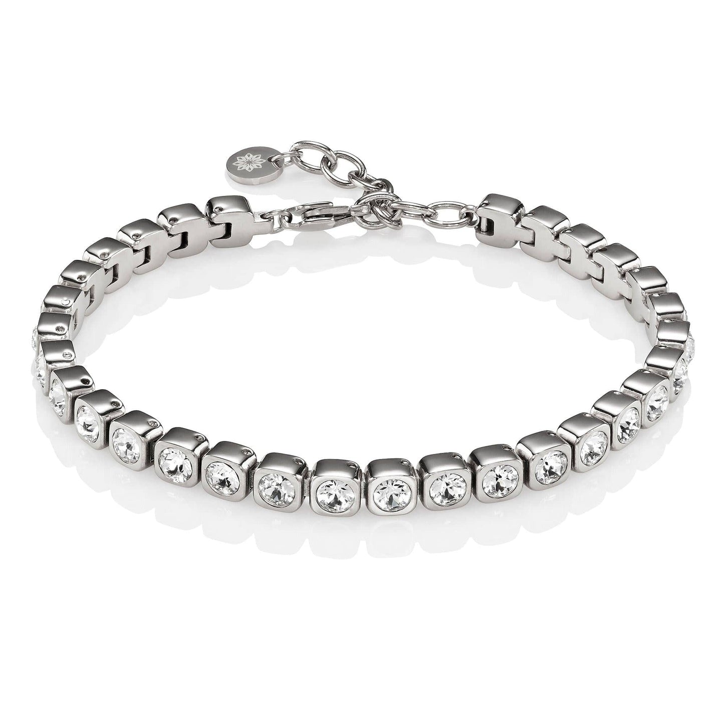 Stainless Steel Tennis Bracelet with Swarovski Crystals - namana.london