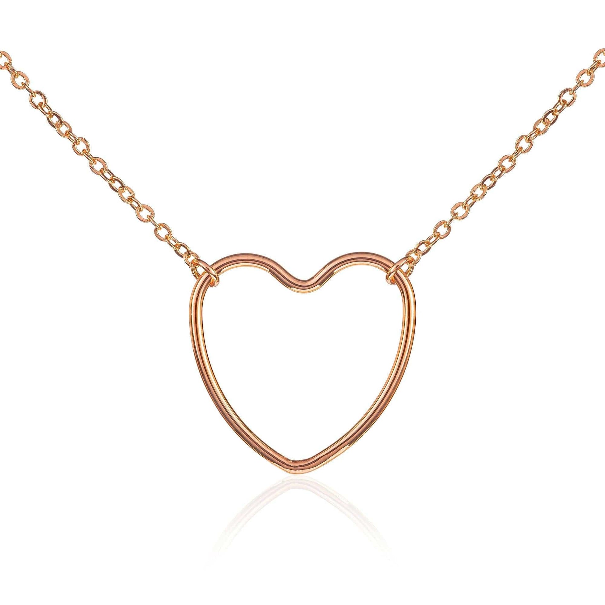 Dainty Rose Gold Heart Pendant Necklace for Women - namana.london
