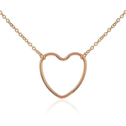 Dainty Rose Gold Heart Pendant Necklace for Women - namana.london