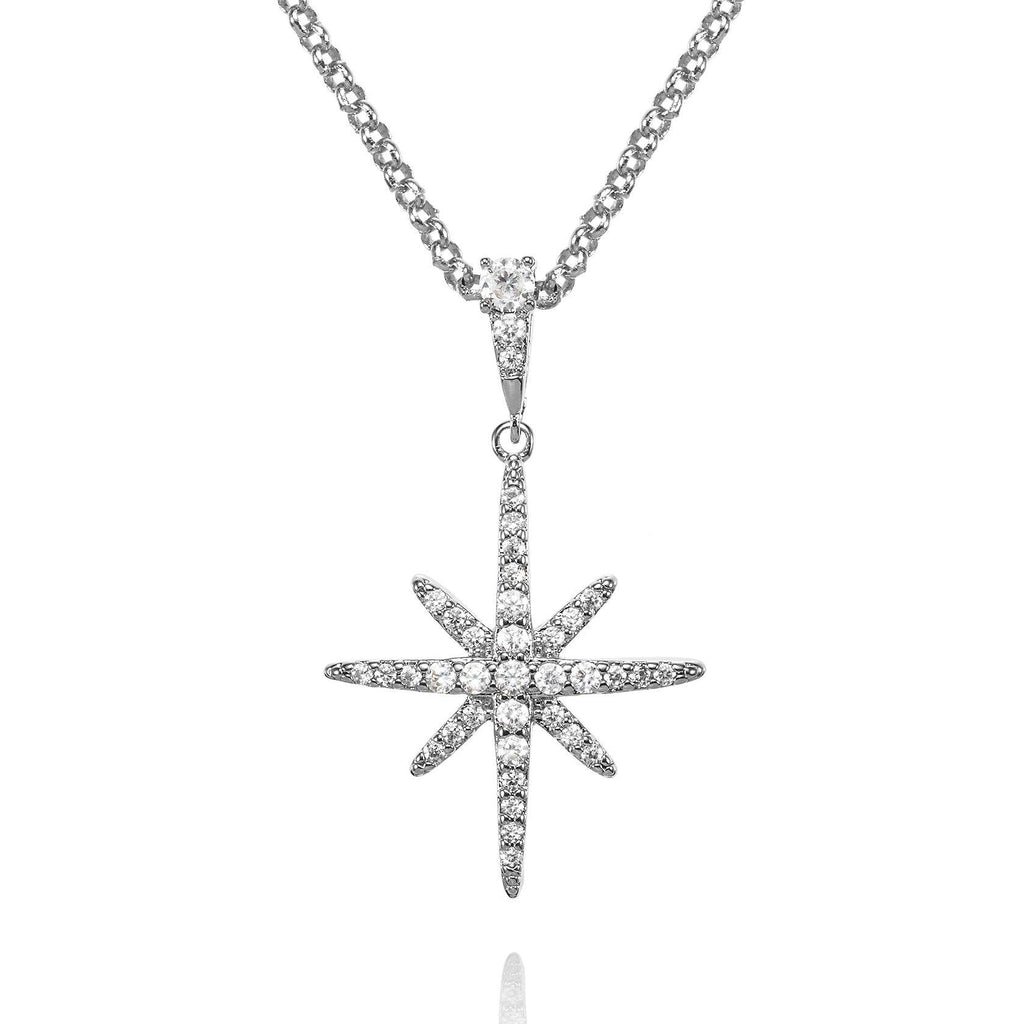North Star Pendant Necklace with Cubic Zirconia