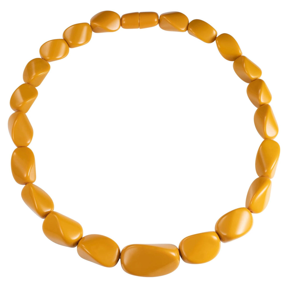 Twisted Mustard Yellow Chunky Statement Necklace for Women