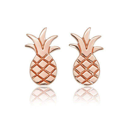 Small Rose Gold Pineapple Stud Earrings for Women - namana.london