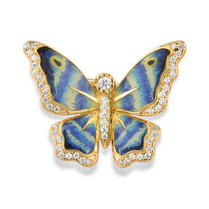 Gold Plated Sterling Silver Butterfly Brooch for Women - namana.london