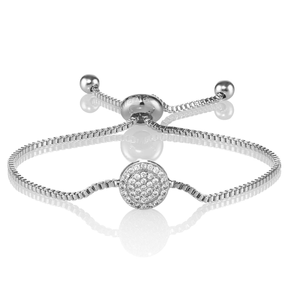 Celestial Disc Bracelet with Cubic Zirconia Stones - namana.london