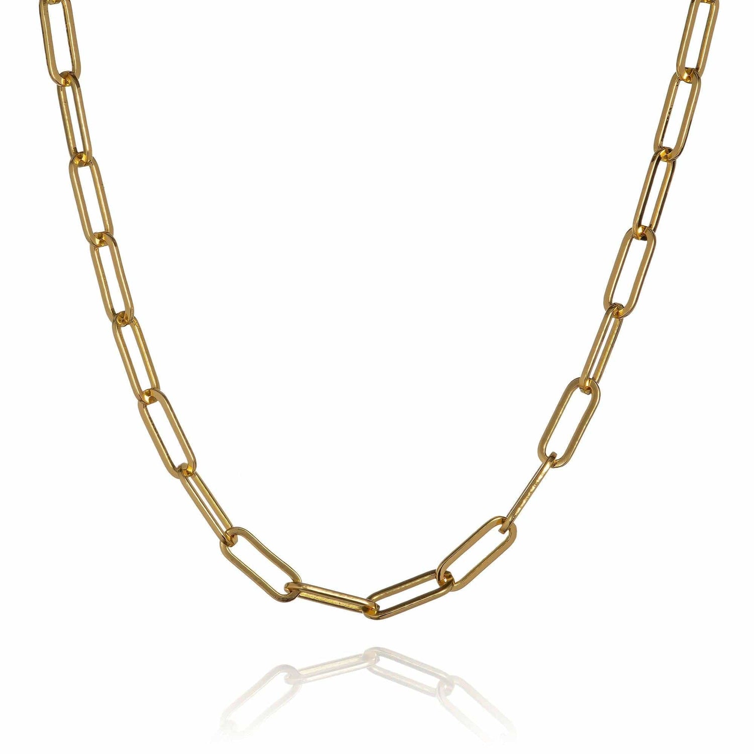 Long Gold Paperclip Chain Necklace for Women - namana.london