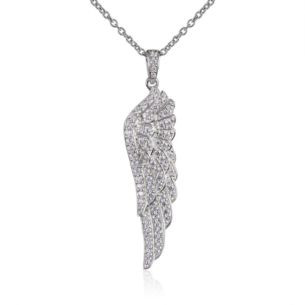 Sterling Silver Angel Wings Necklace for Women. - namana.london