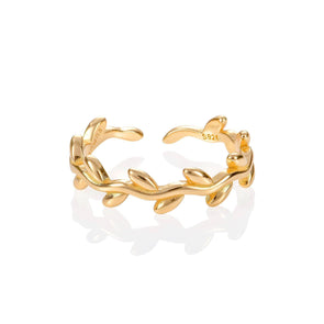 Adjustable Gold Leaf Toe Ring for Women - namana.london