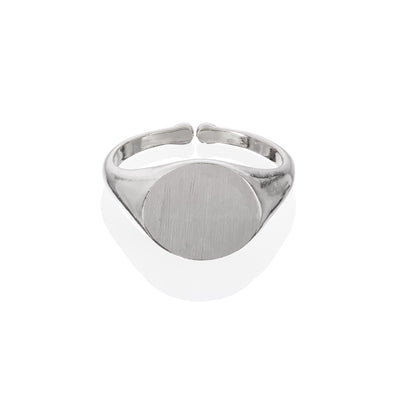 Adjustable Round Signet Ring for Women - namana.london