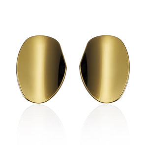 Large Gold Mirror Statement Earrings for Women - namana.london