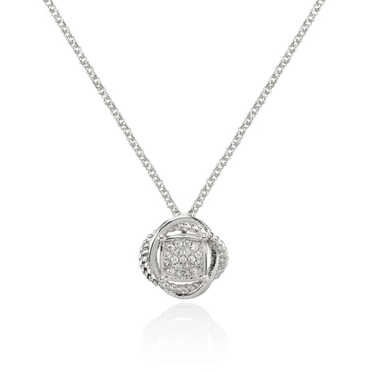 Knot Pendant Necklace with Cubic Zirconia - namana.london