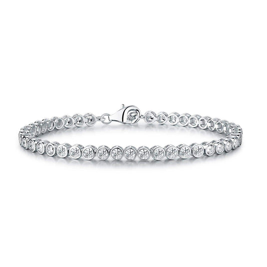 925 Sterling Silver Bezel Set Tennis Bracelet For Women with 3mm Cubic Zirconia - namana.london