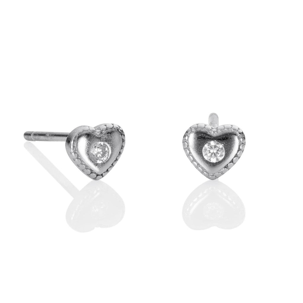 925 Sterling Silver Mini Heart Stud Earrings for Women - namana.london