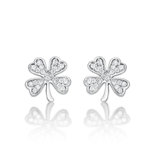 925 Sterling Silver 4 Leaf Clover Stud Earrings for Women - namana.london