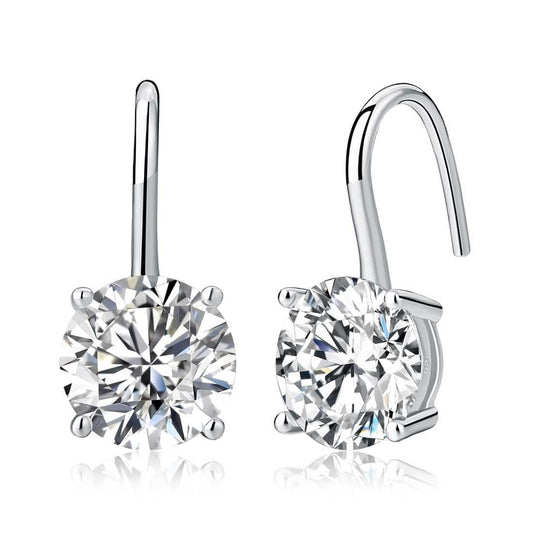 925 Sterling Silver Cubic Zirconia Solitaire Drop Earrings for Women - namana.london