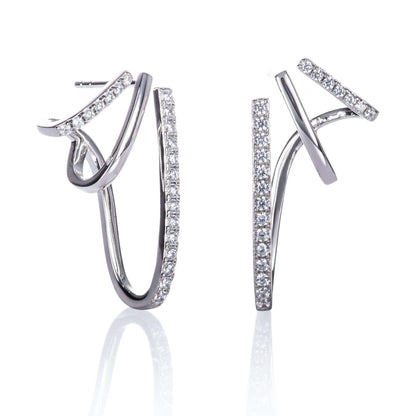 925 Sterling Silver Unusual Large Earrings for Women - namana.london