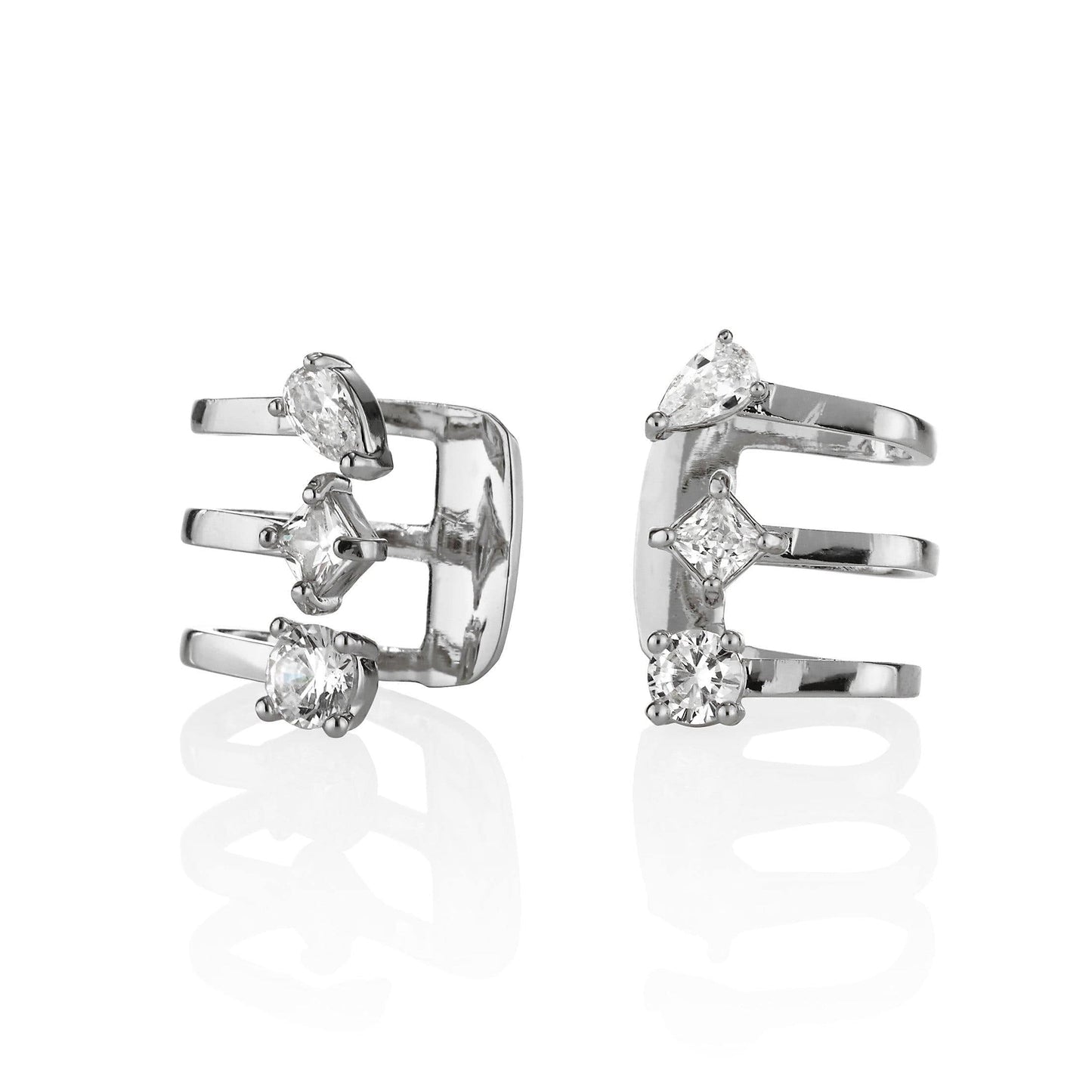 Ear Cuffs with Cubic Zirconia Stones - namana.london