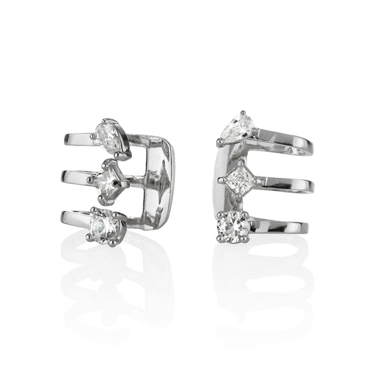 Ear Cuffs with Cubic Zirconia Stones - namana.london