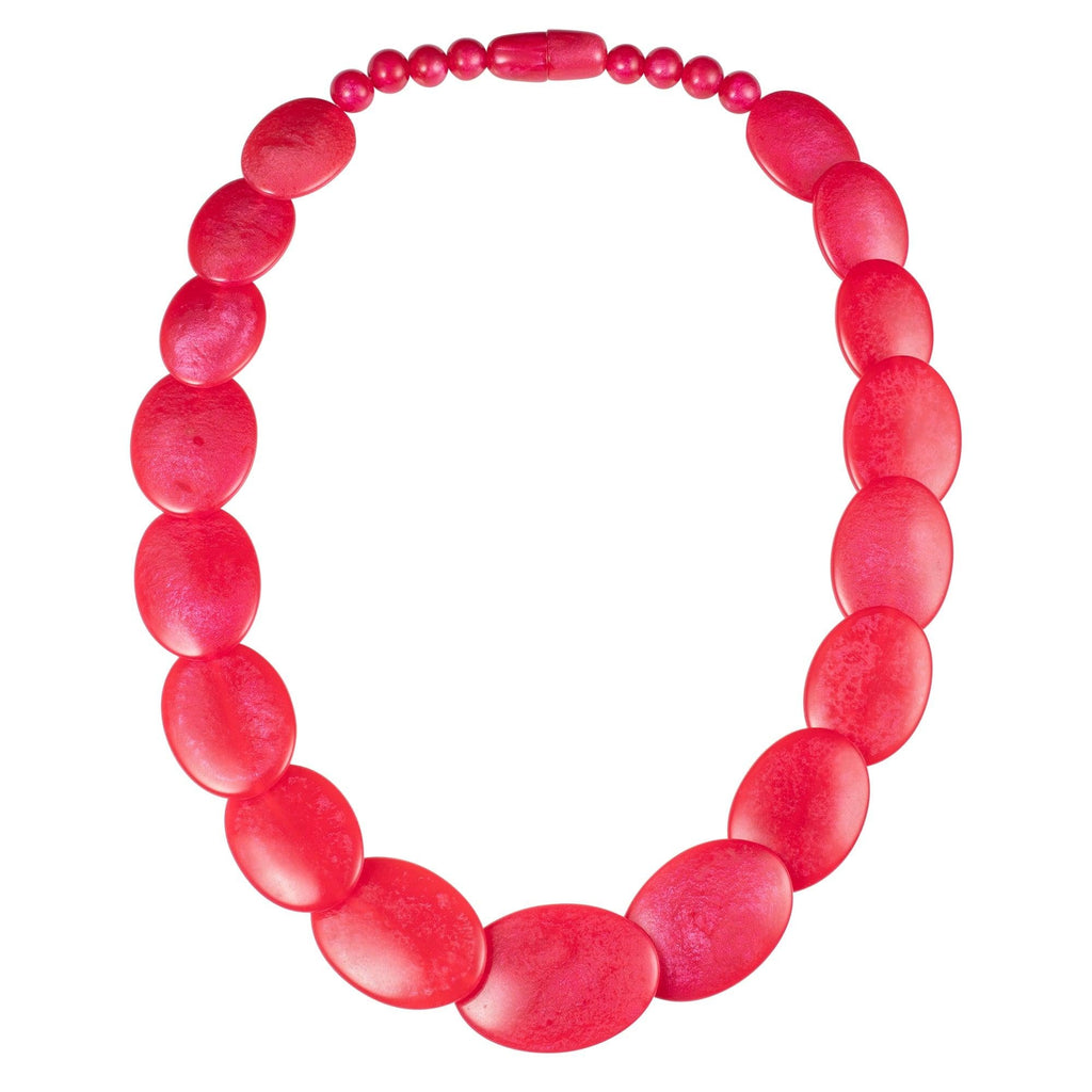 Long Bright Pink Chunky Statement Necklace for Women - namana.london