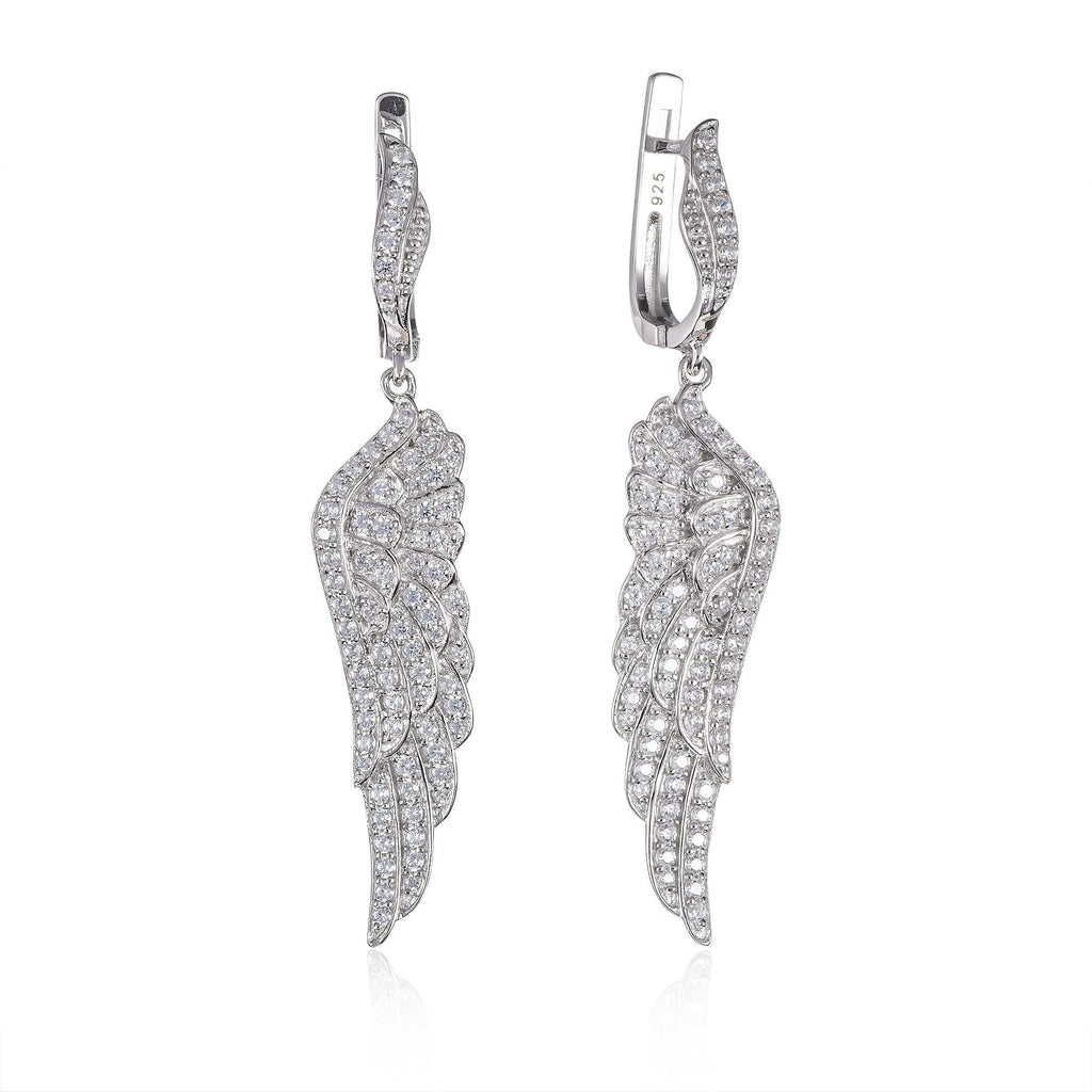 Sterling Silver Angel Wings Earrings for Women
