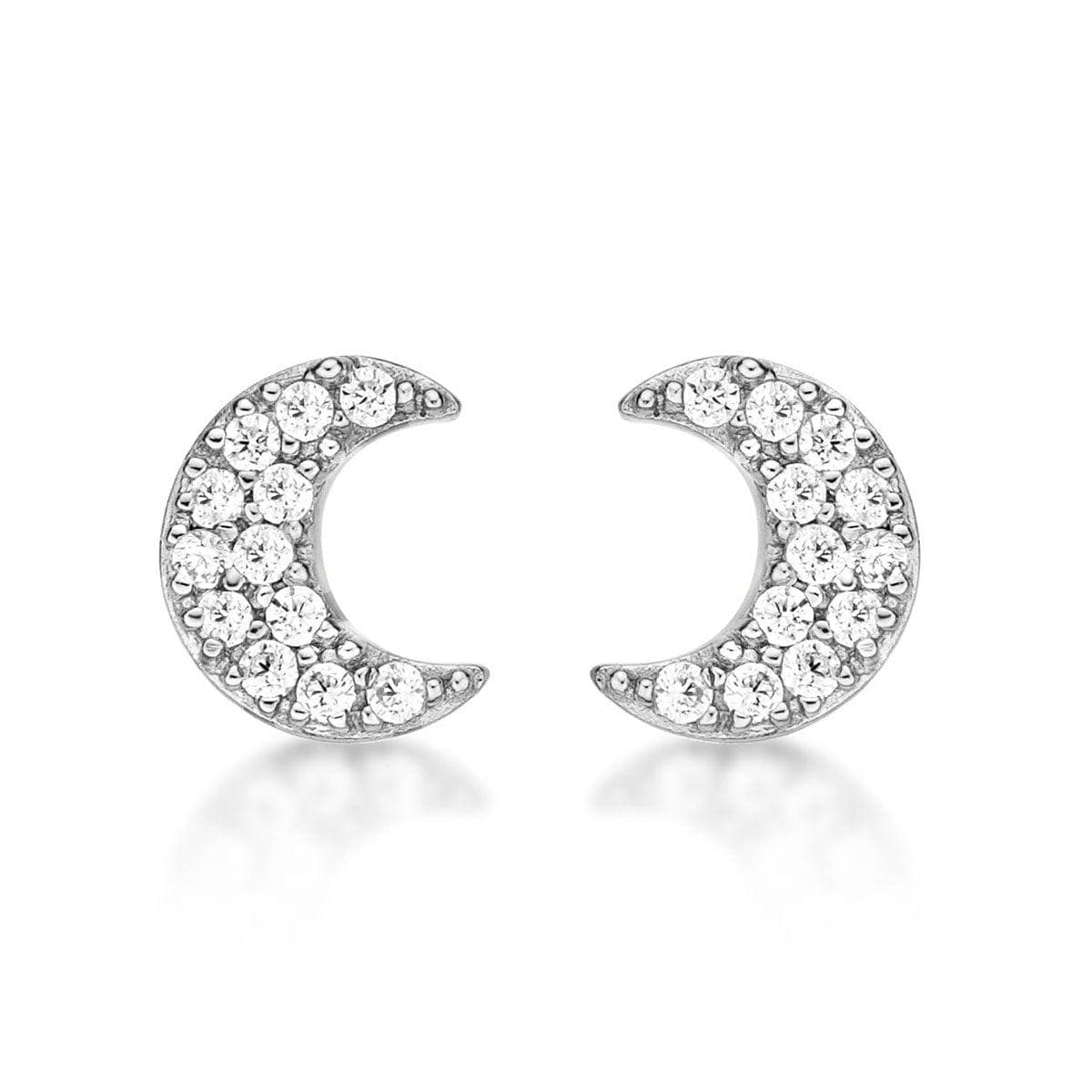 925 Sterling Silver Half Moon Stud Earrings for Women - namana.london