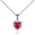 Sterling Silver Red Heart Necklace for Women - namana.london