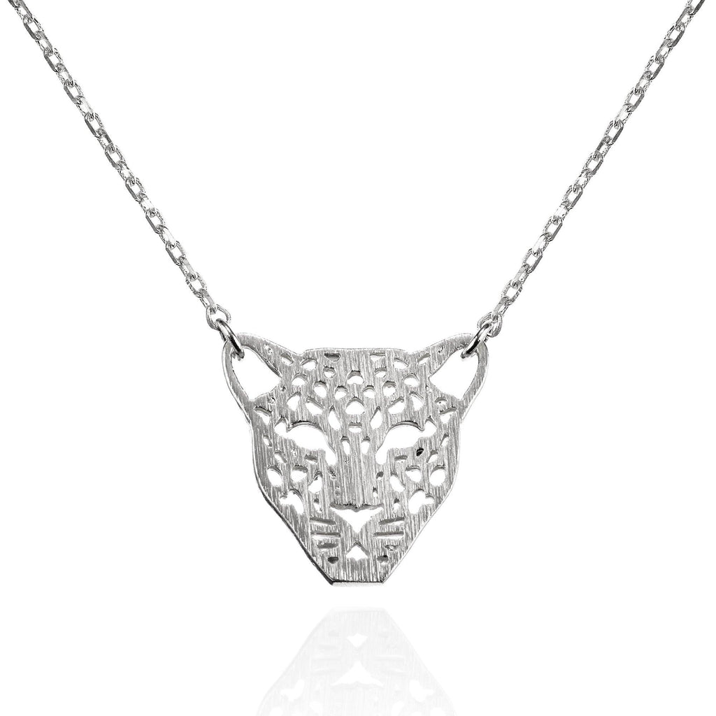 Panther Pendant Necklace with Brushed Finish - namana.london