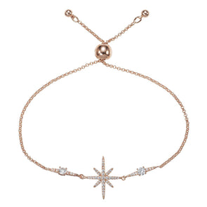 North Star Rose Gold Bracelet with Cubic Zirconia - namana.london