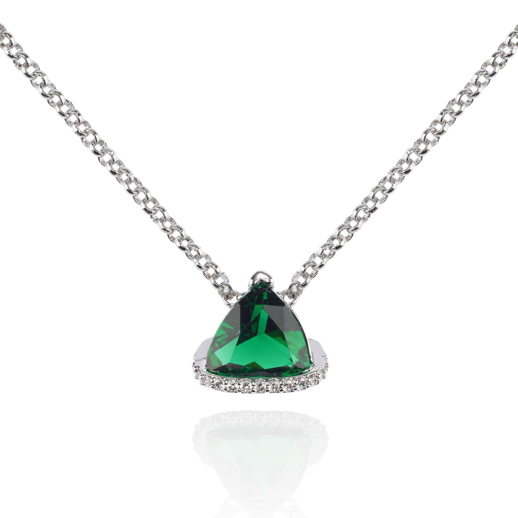 Triangle Green Pendant Necklace for Women