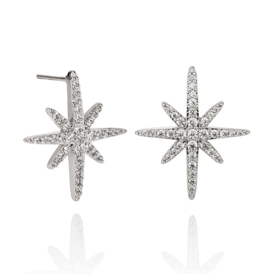 North Star Earrings with Cubic Zirconia - namana.london