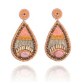 Long Pink Teardrop Statement Earrings for Women - namana.london