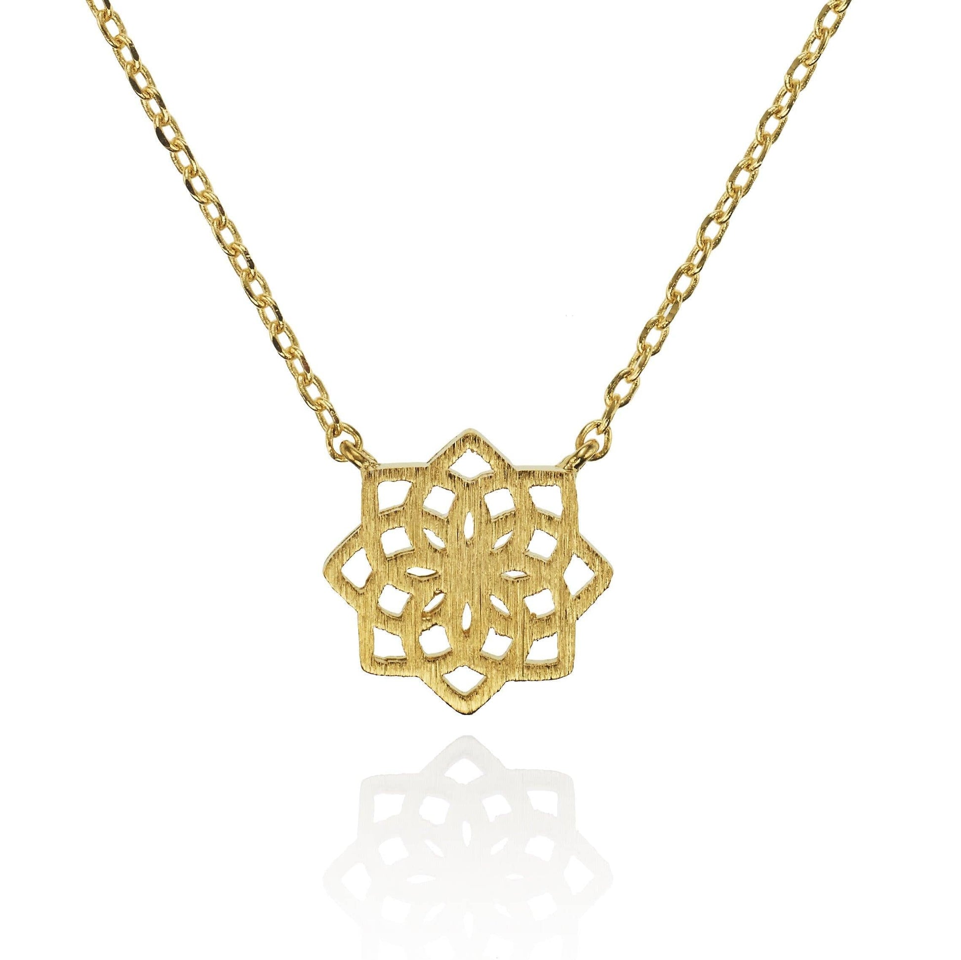 Gold Mandala Pendant Necklace for Women - namana.london