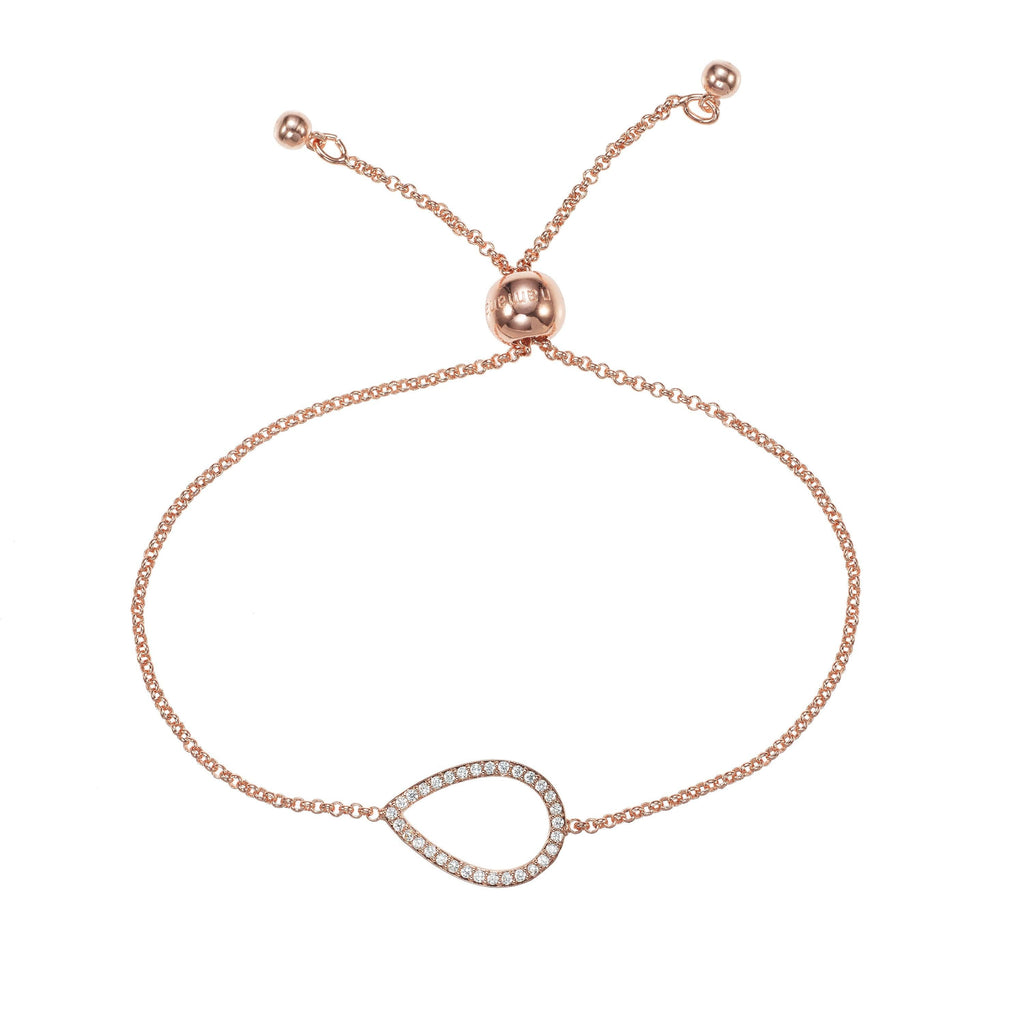 Rose Gold Pear Bracelet with Cubic Zirconia - namana.london