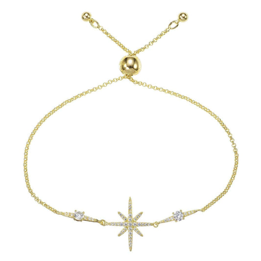 North Star Gold Bracelet with Cubic Zirconia - namana.london