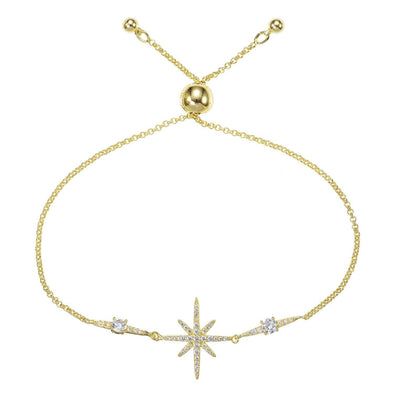 North Star Gold Bracelet with Cubic Zirconia - namana.london