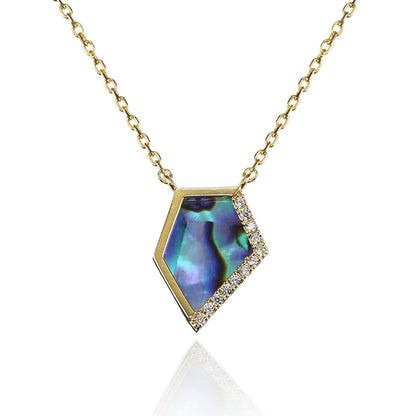 Abalone Shell Gold Pendant Necklace for Women - namana.london