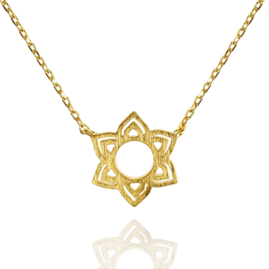 Gold Shatkona Yantra Pendant Necklace - namana.london