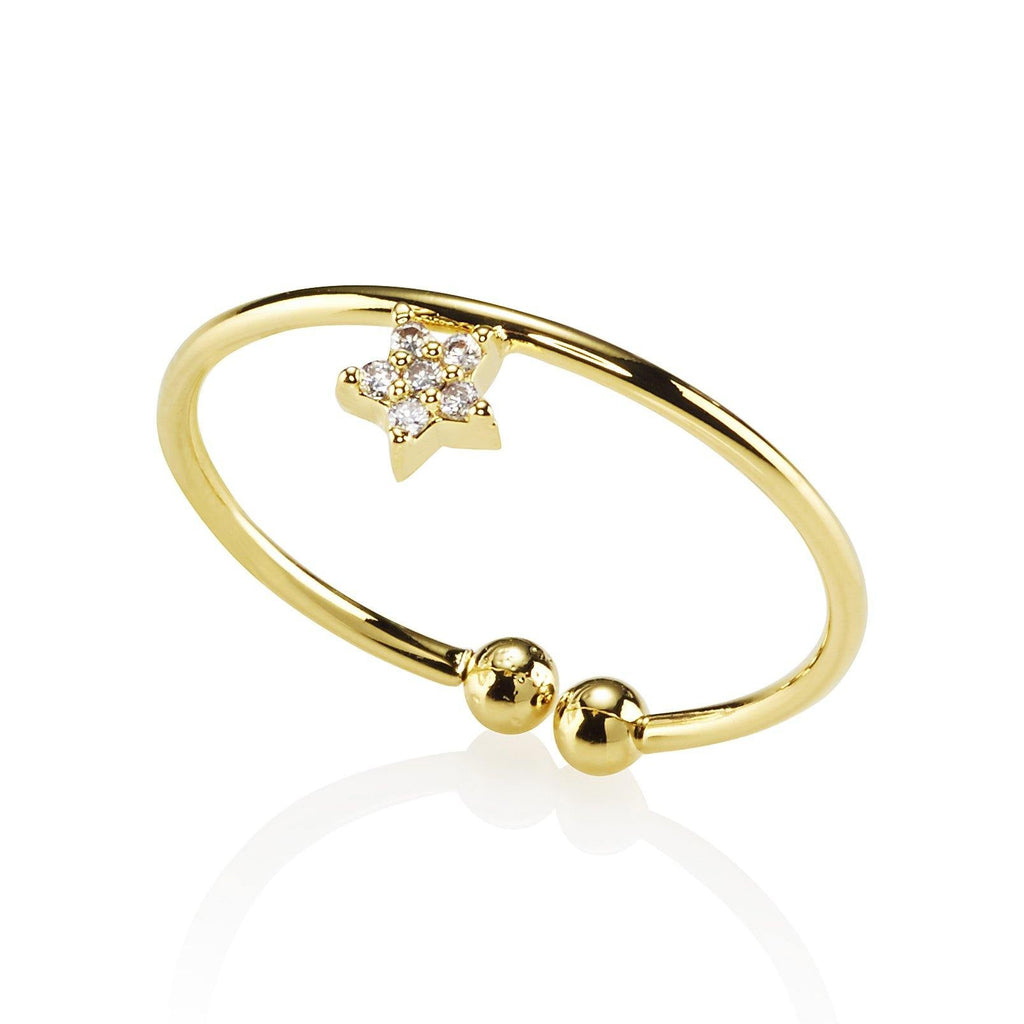 Dainty Gold Star Ring for Women with Cubic Zirconia - namana.london
