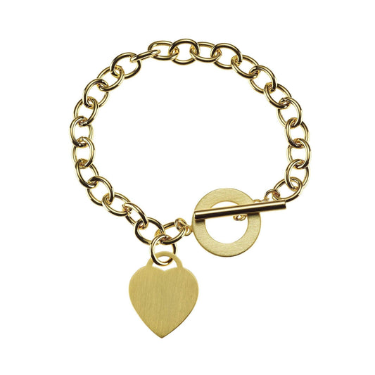Gold Heart Bracelet for Women. Chunky Bracelet for Women in Gold - namana.london