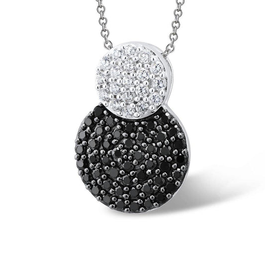 Sterling Silver Black and White Pendant Necklace for Women - namana.london