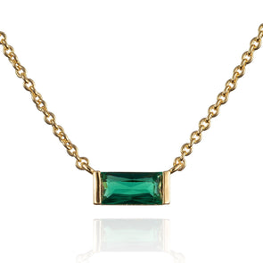 Dainty Green Necklace in Gold Plated - namana.london