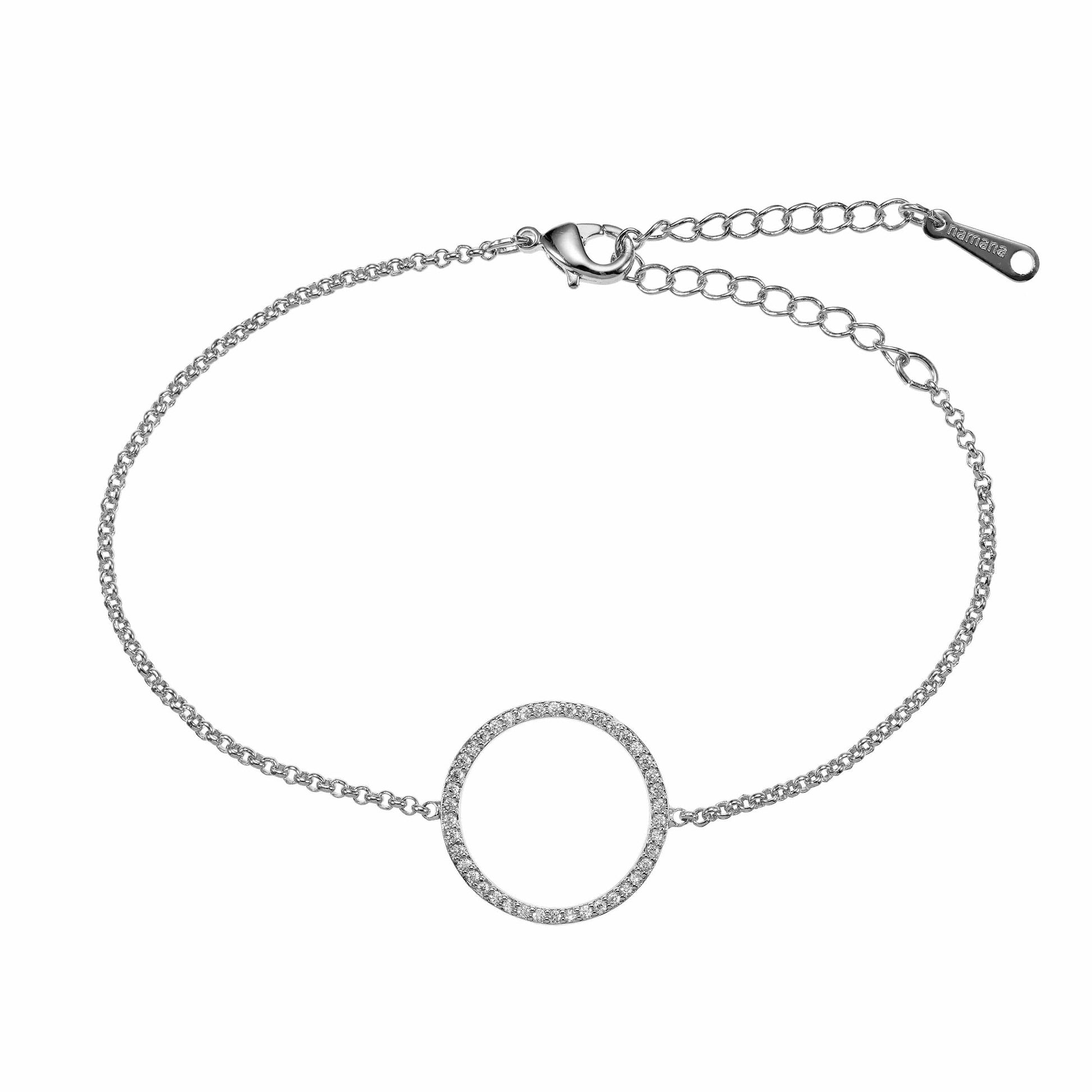 Circle Bracelet with Cubic Zirconia - namana.london