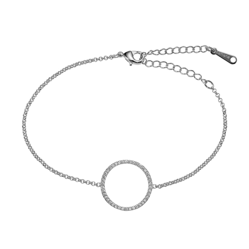 Circle Bracelet with Cubic Zirconia - namana.london