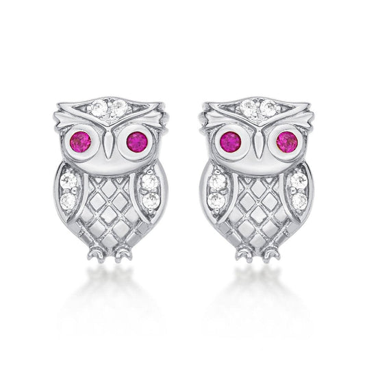 925 Sterling Silver Owl Stud Earrings for Women - namana.london