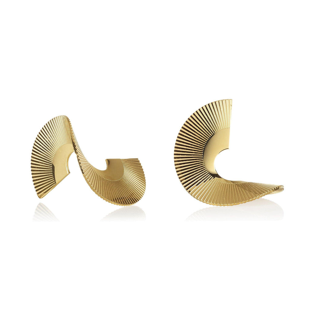 Large Gold Spiral Statement Earrings for Women - namana.london