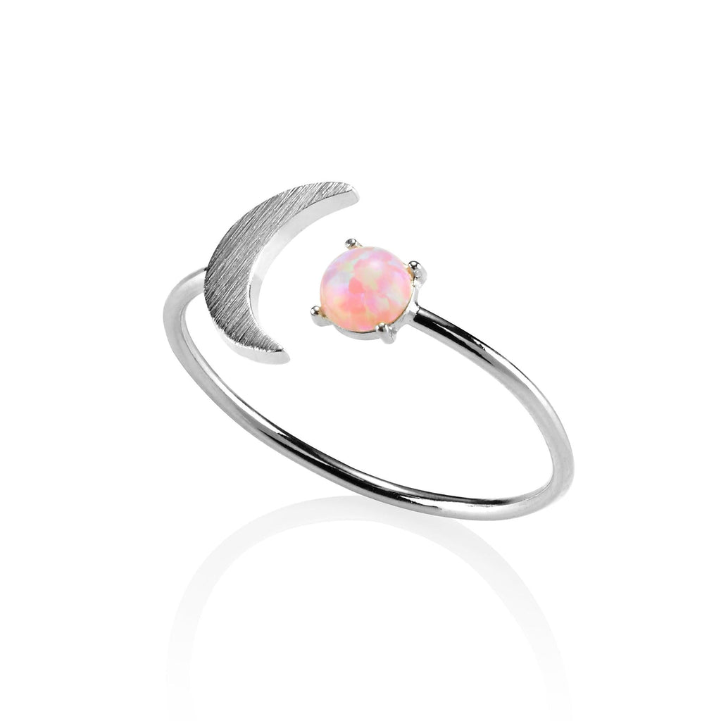 Adjustable Pink Opal Ring for Women