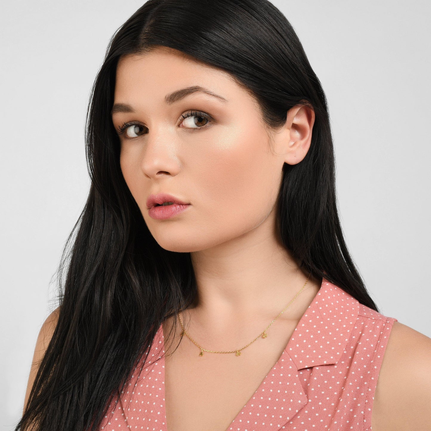 Gold Puzzle Collar Necklace with Jigsaw Charms - namana.london