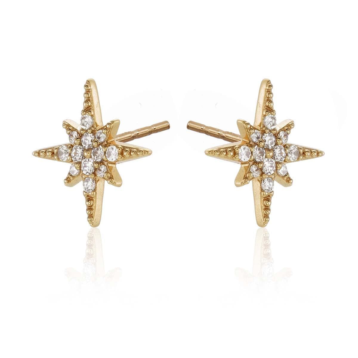 Gold Plated North Stud Earrings for Women - namana.london
