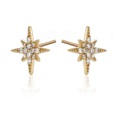 Gold Plated North Stud Earrings for Women - namana.london
