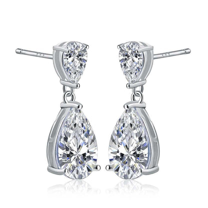 925 Sterling Silver Drop Earrings with Cubic Zirconia Stones - namana.london